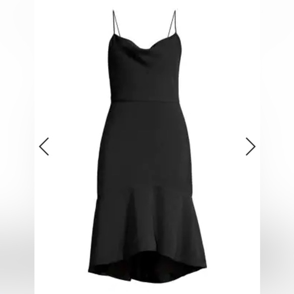 Alice + Olivia Adrina Flounce Hem Midi Dress in Black - Picture 3 of 15